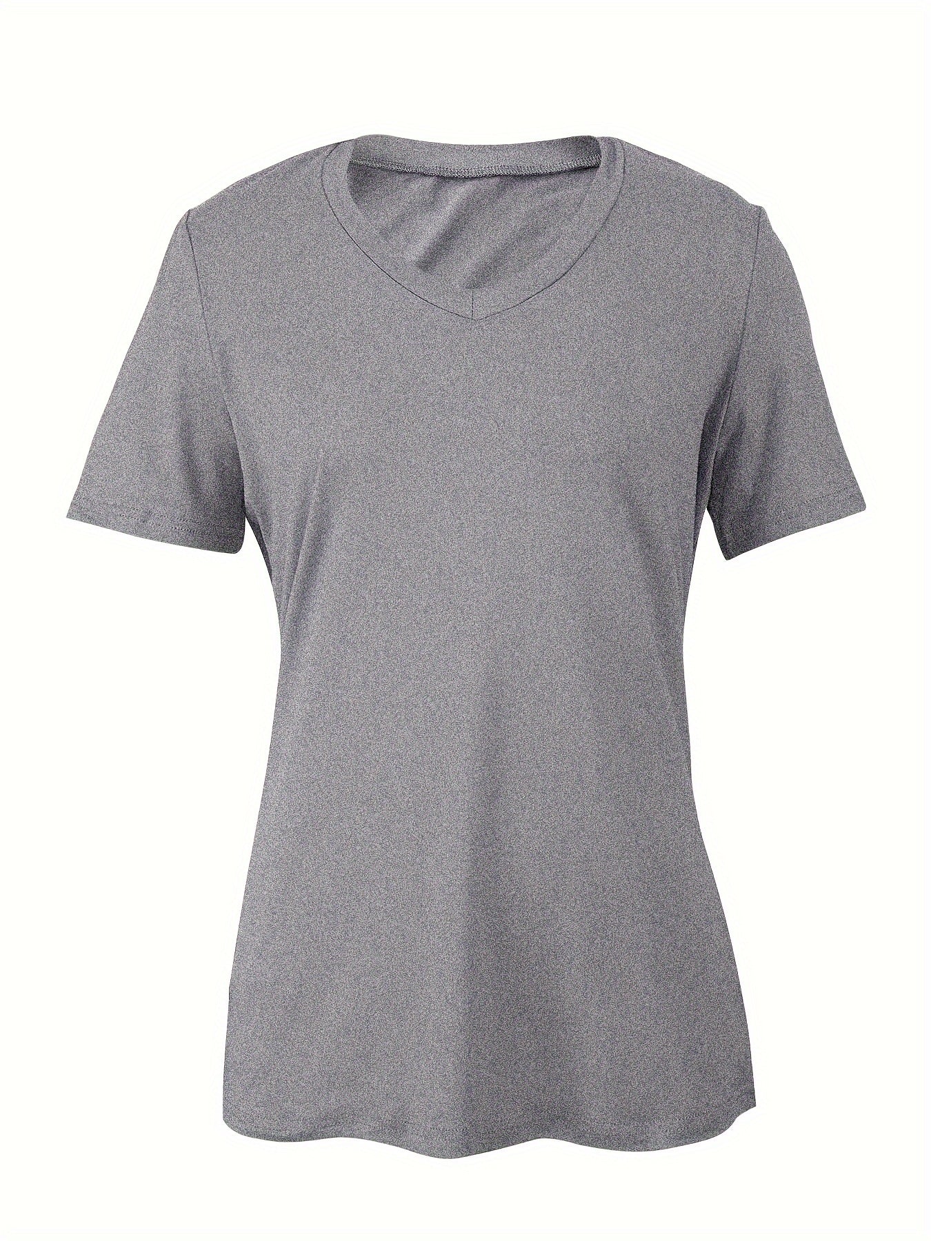 Summer Elegance in Comfort: Sexy V-Neck T-Shirt, Non-Sheer & Easy-Care Knit Fabric - Perfect for Every Occasion