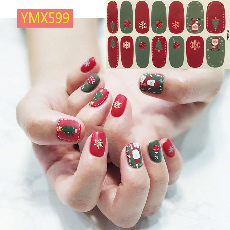 1 Sheet Christmas Nail Stickers, Cartoon Graphic Full Wrap Nail Stickers, Adhesive Nail Decals For Women