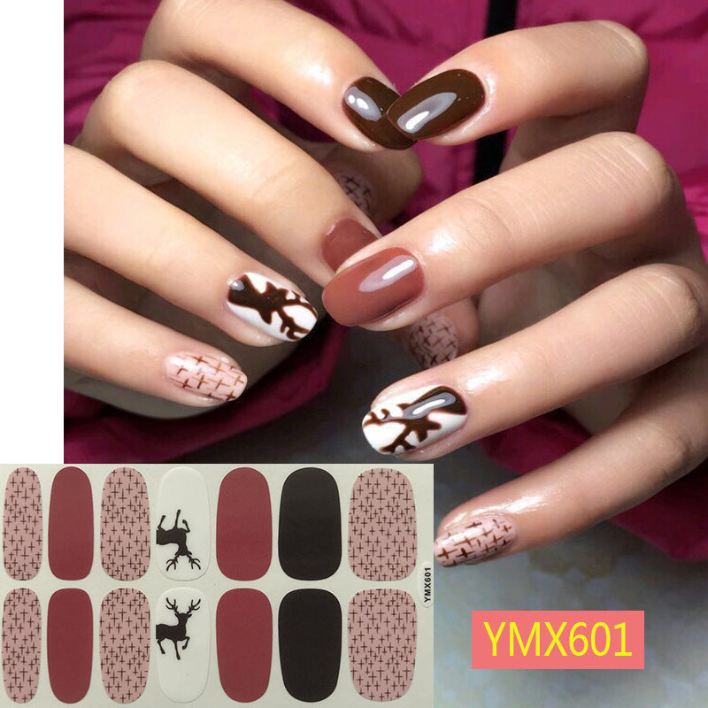 1 Sheet Christmas Nail Stickers, Cartoon Graphic Full Wrap Nail Stickers, Adhesive Nail Decals For Women