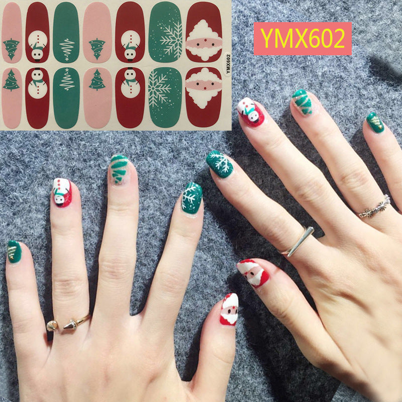 1 Sheet Christmas Nail Stickers, Cartoon Graphic Full Wrap Nail Stickers, Adhesive Nail Decals For Women