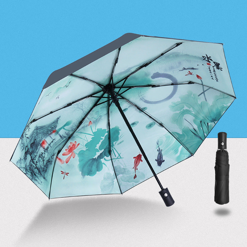 2022 Automatic Umbrella Sun Rain UV Protection Windproof Beach Umbrella Foldable Portable Umbrella