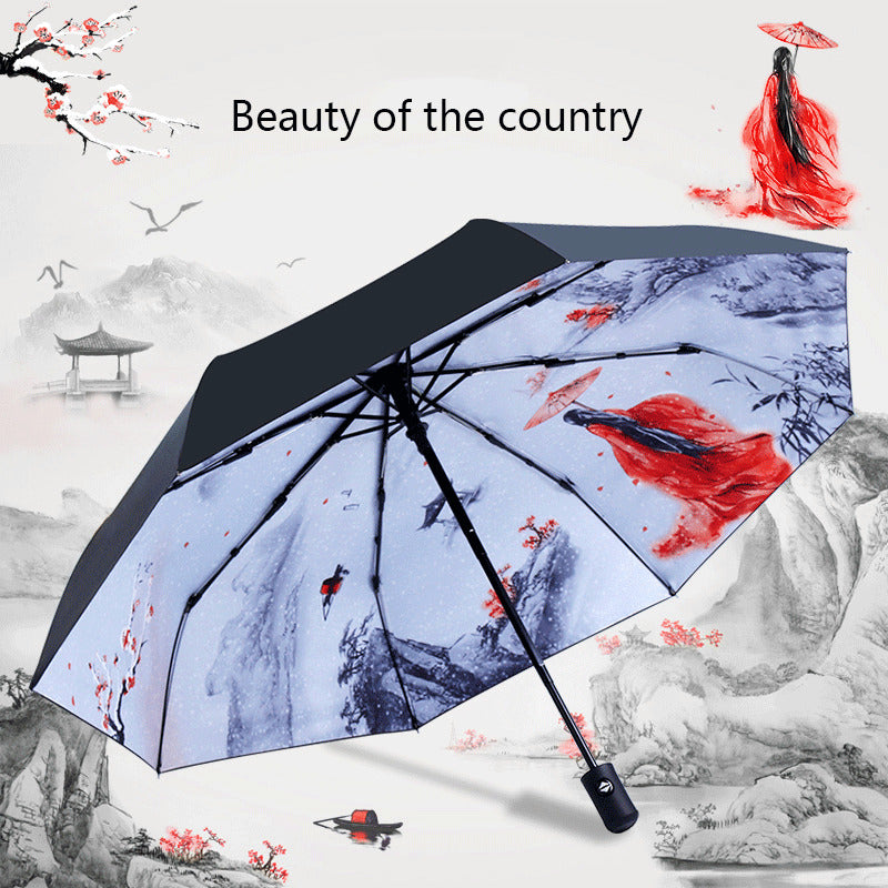 2022 Automatic Umbrella Sun Rain UV Protection Windproof Beach Umbrella Foldable Portable Umbrella