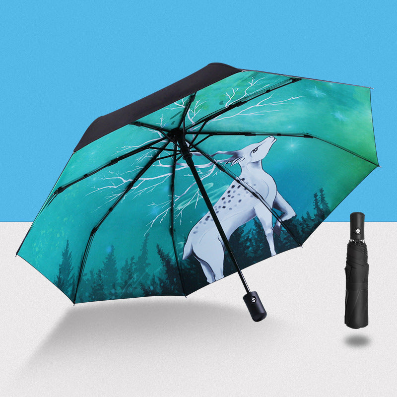2022 Automatic Umbrella Sun Rain UV Protection Windproof Beach Umbrella Foldable Portable Umbrella