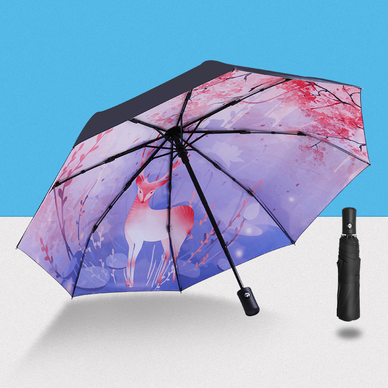 2022 Automatic Umbrella Sun Rain UV Protection Windproof Beach Umbrella Foldable Portable Umbrella
