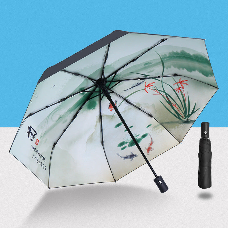 2022 Automatic Umbrella Sun Rain UV Protection Windproof Beach Umbrella Foldable Portable Umbrella