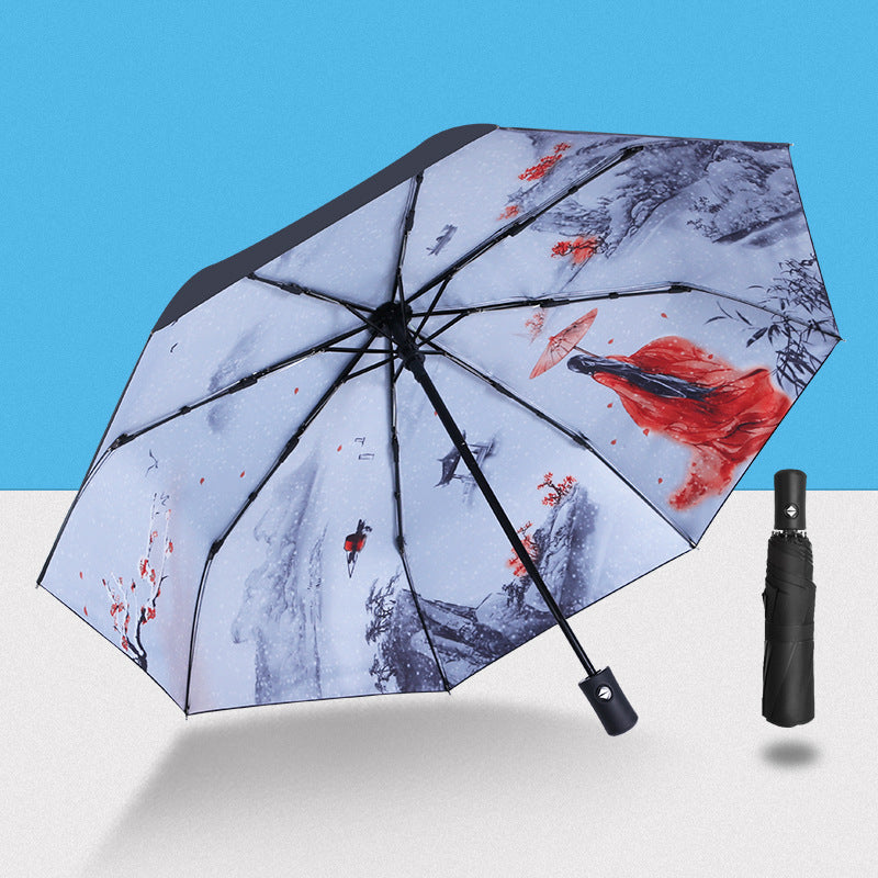 2022 Automatic Umbrella Sun Rain UV Protection Windproof Beach Umbrella Foldable Portable Umbrella