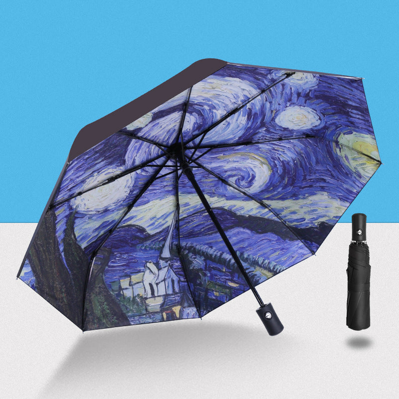 2022 Automatic Umbrella Sun Rain UV Protection Windproof Beach Umbrella Foldable Portable Umbrella