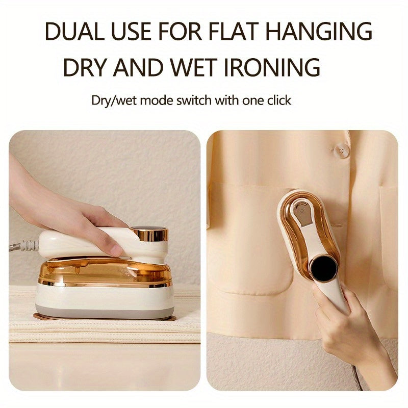 Handheld Garment Clothing Steamer Iron, 1200W Steamer Iron For Clothes, Ironing & Steaming 2 In 1, 180°Rotatable Portable Travel Garment Steamer, Large Soleplate, 20S Heat Up, Fabric Wrinkle Remover For Home And Travel