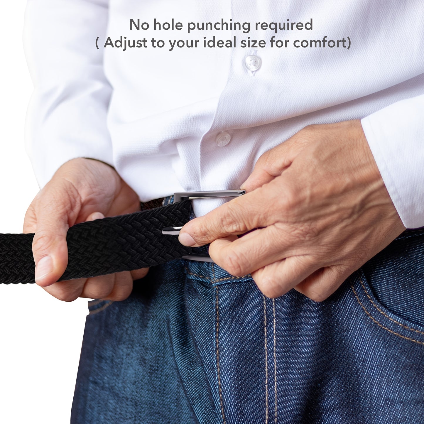 Braided Elastic Belt Woven Belts For Men, Casual Pants Jeans Belt For Outdoor Daily, Ideal choice for Gifts