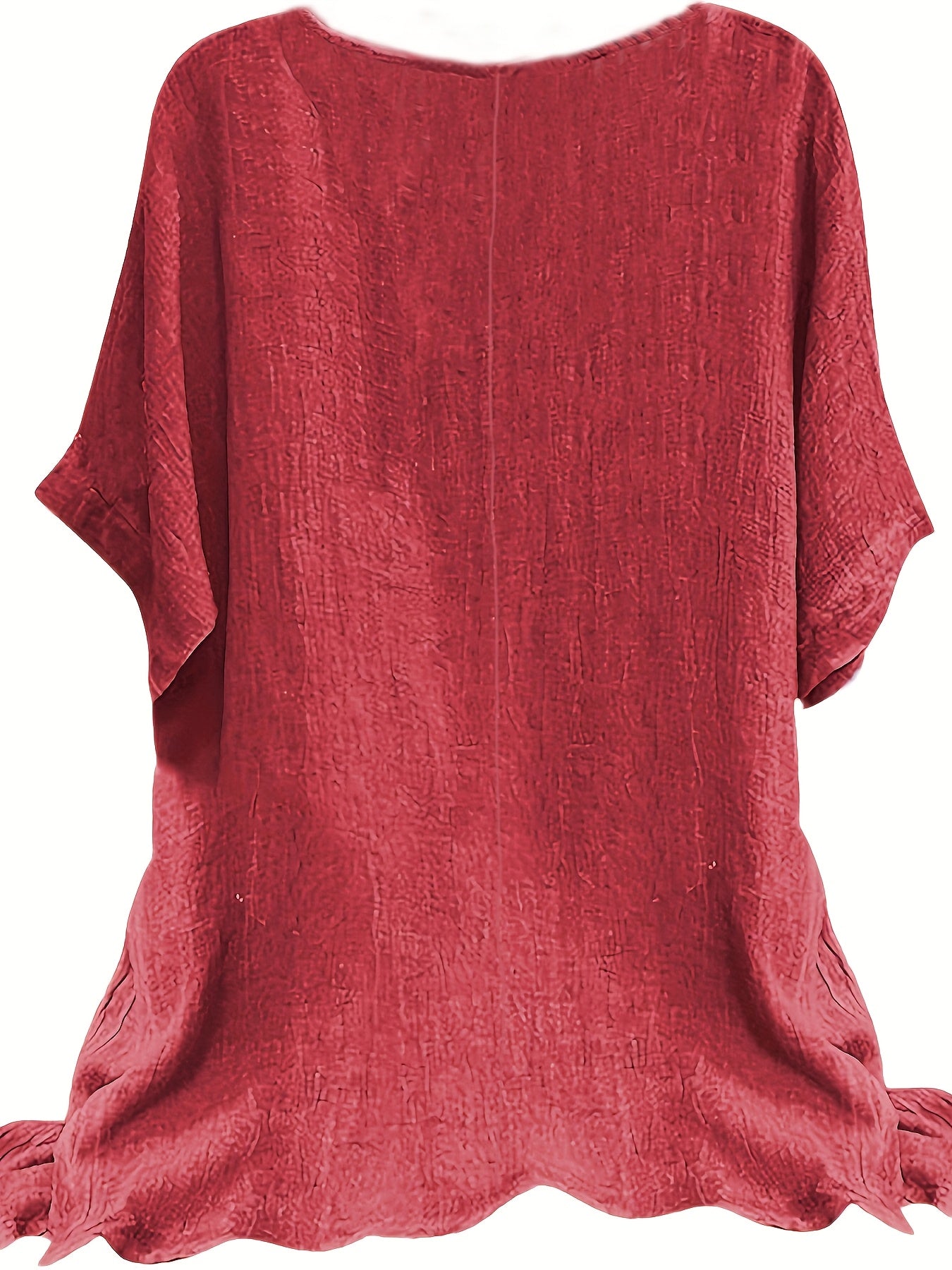 Plus Size Casual T-shirt, Women's Plus Solid Round Neck Non-stretch Translucent Loose Tank Top