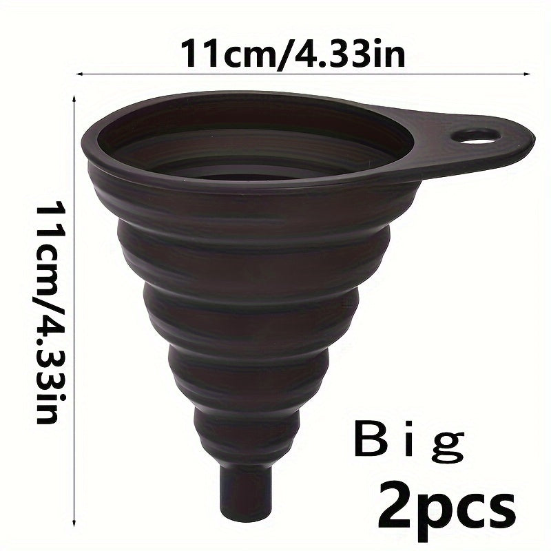 Universal Silicone Long Neck Telescopic Funnel - Funnels for Easy Oil Changes, Spill-Free Pouring, and Mess-Free Car Maintenance with Extended Reach and Flexible Design