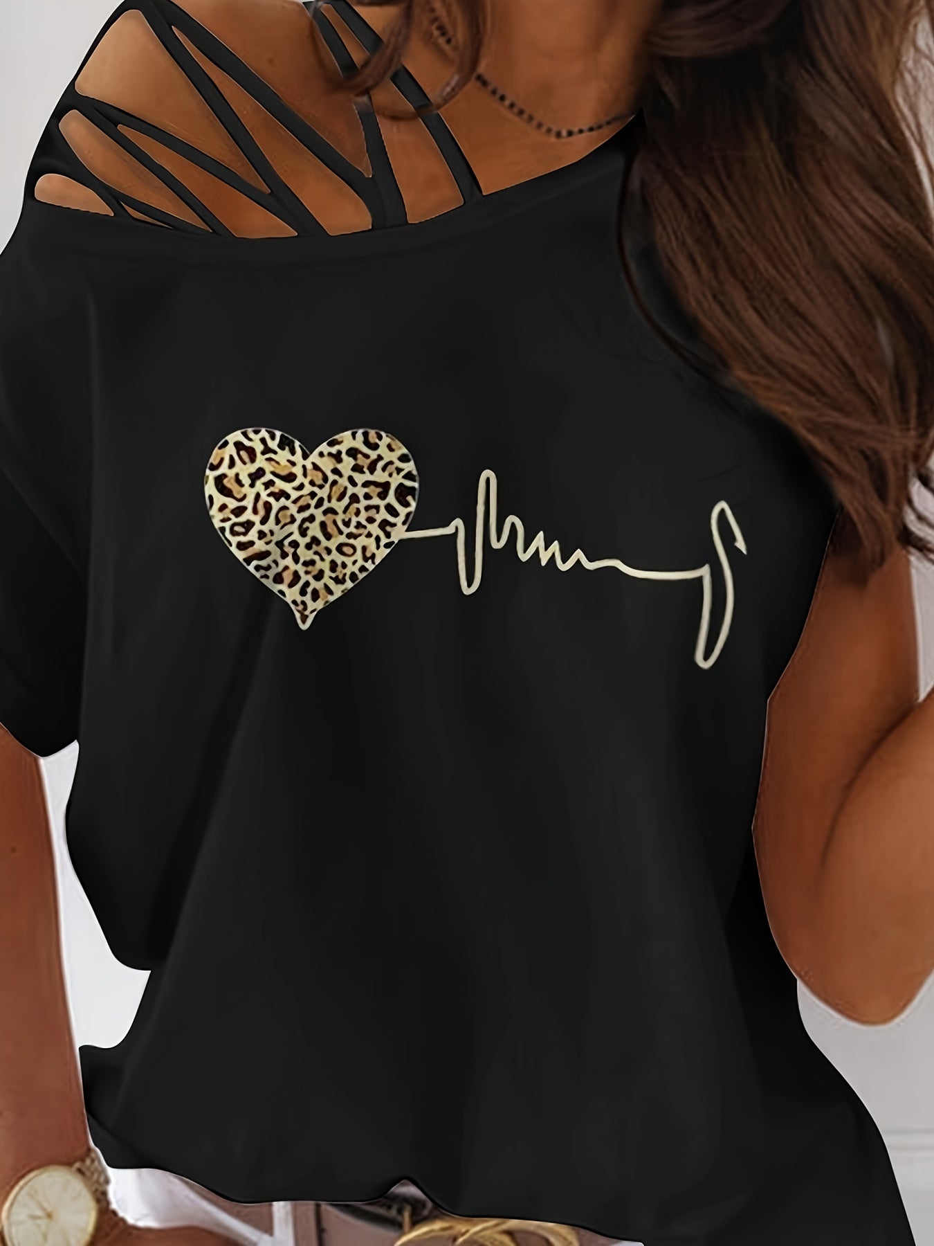 Letter NOPE Print T-shirt, Casual Strappy Short Sleeve T-shirt For Spring & Summer, Women's Clothing