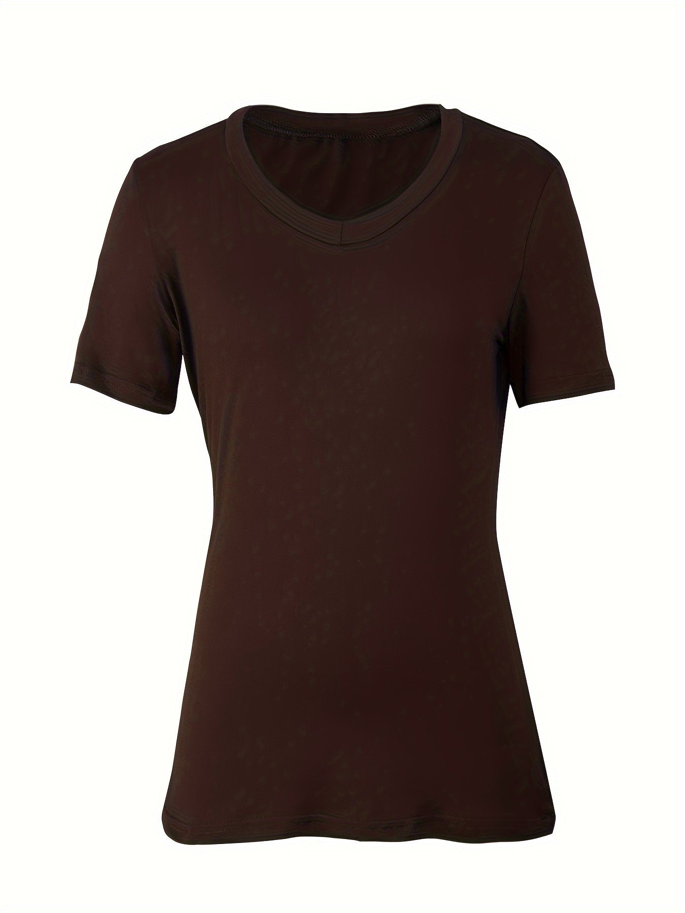 Summer Elegance in Comfort: Sexy V-Neck T-Shirt, Non-Sheer & Easy-Care Knit Fabric - Perfect for Every Occasion
