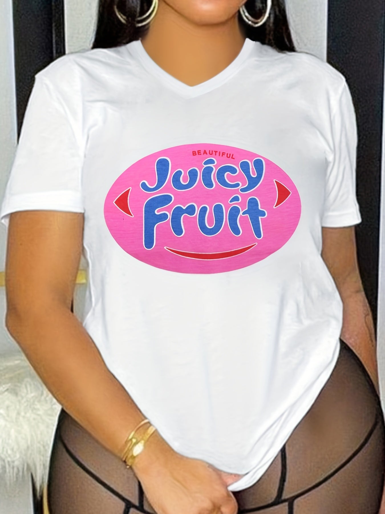 Letter Print Crew Neck T-Shirt, Casual Short Sleeve T-Shirt For Spring & Summer, Women's Clothing