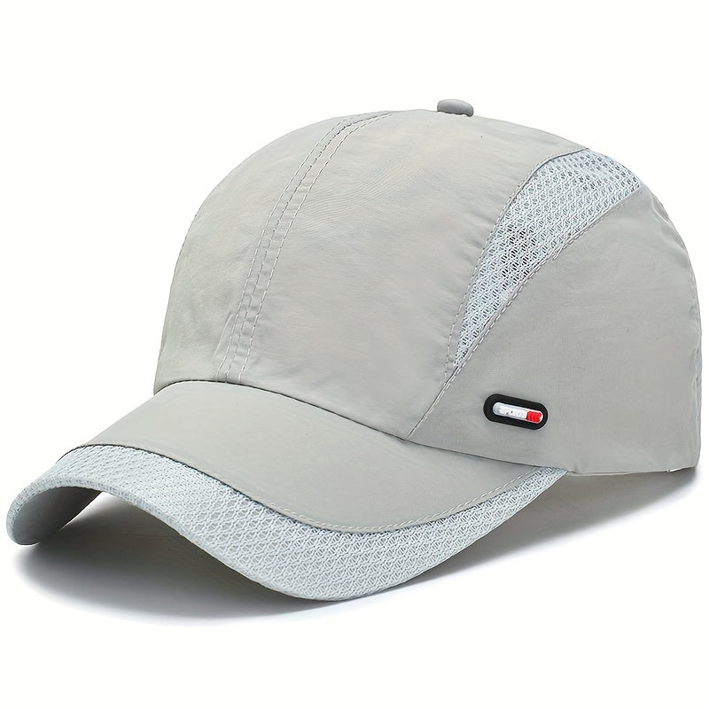 Hat Men'S Spring/Summer Mesh Baseball Cap Quick Dry Wash Large Eave Breathable Visor Outdoor Sports Cap