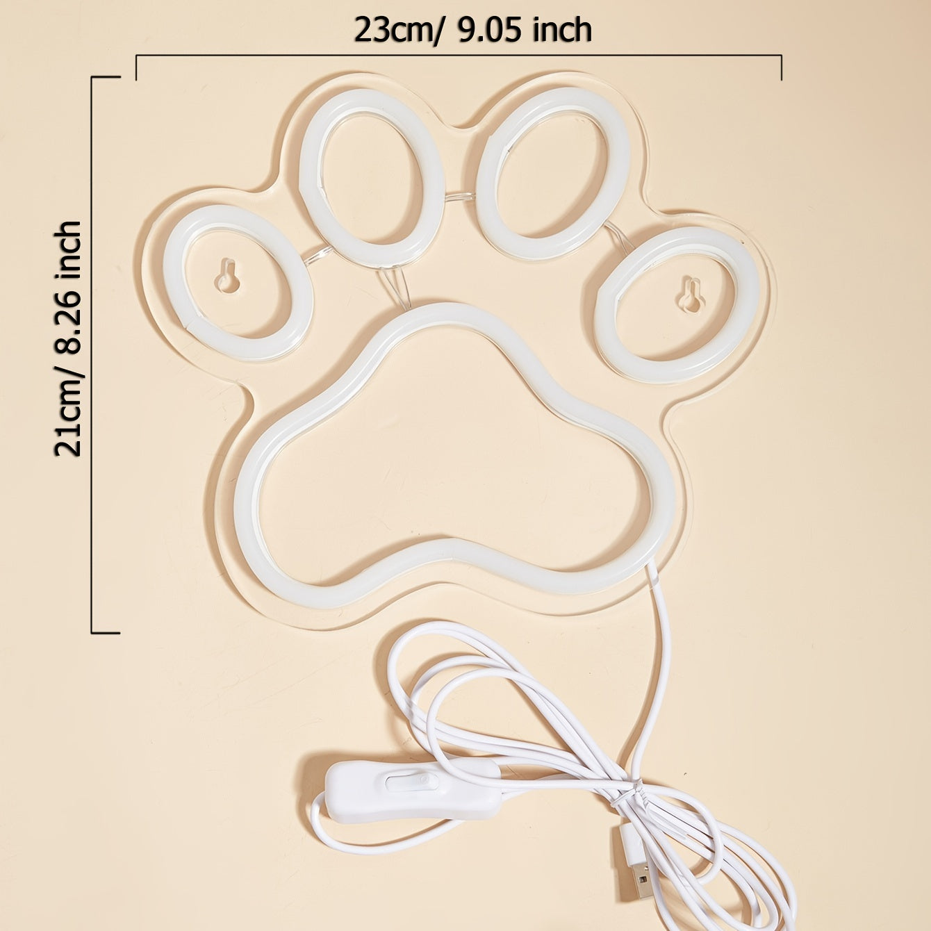 1pc LED Neon Sign Dog Paw Shaped Night Lights, 5V USB Power Supply Neon Lamp For Home Bedroom Dorm Party