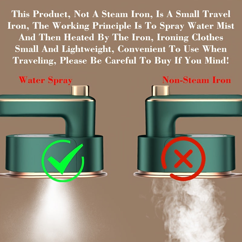 Compact 3-in-1 Mini Steam Iron: Portable, Foldable & Easy-to-Use - Perfect for Travel, Dorms, and Home Office Use