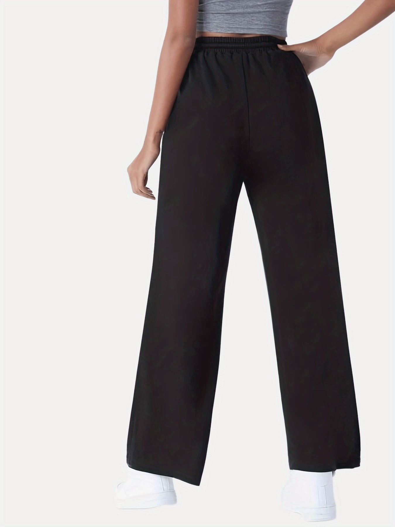 Women'S Cozy Gray Sweatpants with Elastic Waistband & Drawstring - Loose Fit, Long Length, Pockets, Casual Lounge Pants for Fall/Winter, Comfortable Clothing | Relaxed Fit Pants | Elastic Waistband Pants