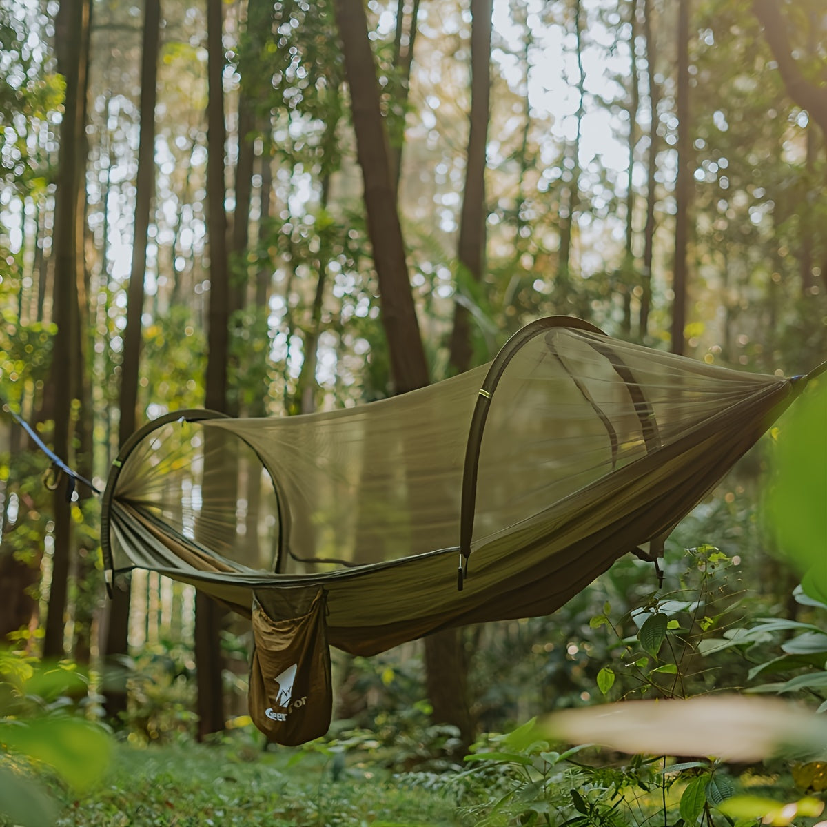 GeerTop 3-in-1 Camping Hammock with Mosquito Net & Sun Shelter - Durable, Easy Setup for Backpacking, Hiking, Beach & Garden