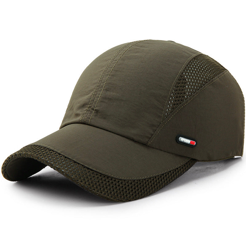 Hat Men'S Spring/Summer Mesh Baseball Cap Quick Dry Wash Large Eave Breathable Visor Outdoor Sports Cap