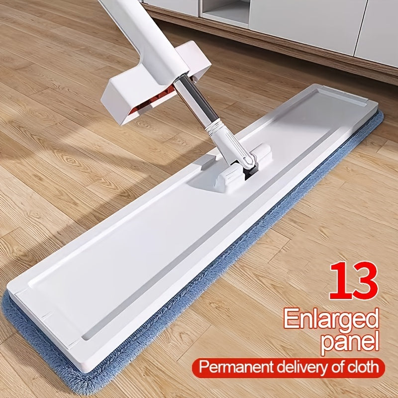 59inch Hands-Free Flat Mop Set - Effortless Cleaning for Lazy Days - 3 Microfiber Pads, Super Absorbent, Dry & Wet Dual-Use - Hassle-Free Maintenance