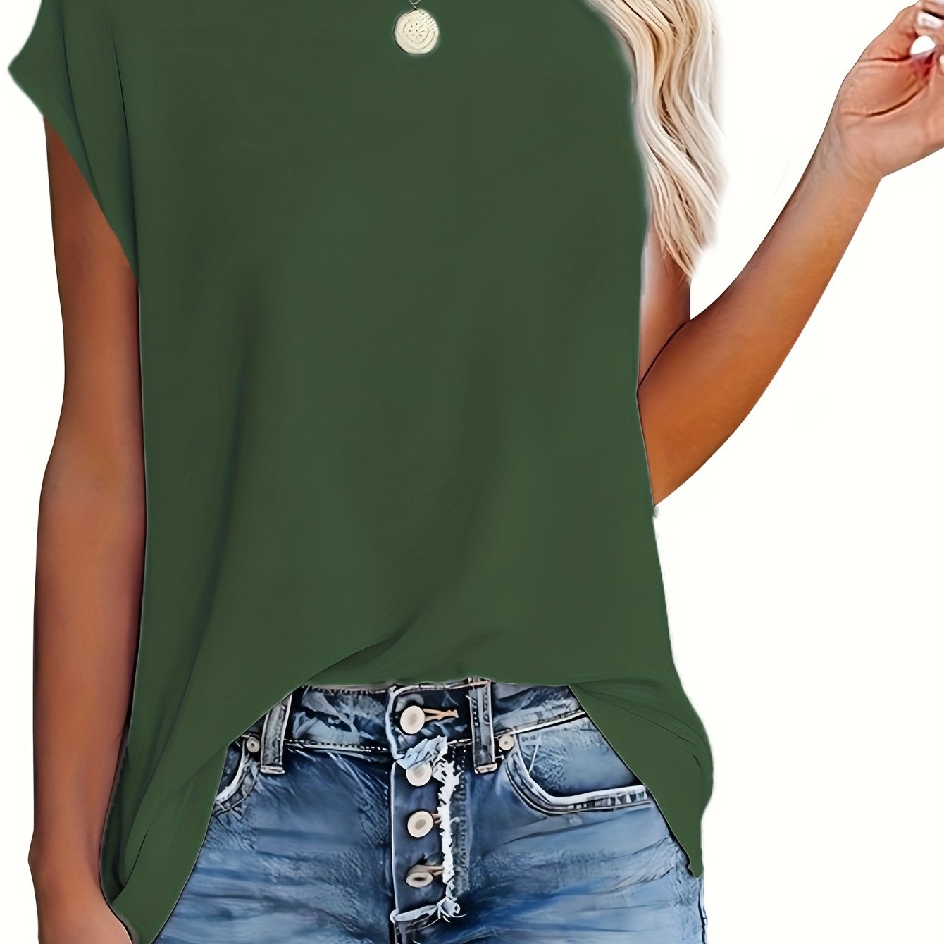 Women's Casual Crew Neck Short Sleeve T-Shirt - Solid, Versatile, Simple, and Comfortable