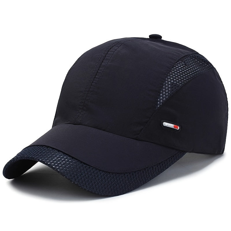 Hat Men'S Spring/Summer Mesh Baseball Cap Quick Dry Wash Large Eave Breathable Visor Outdoor Sports Cap