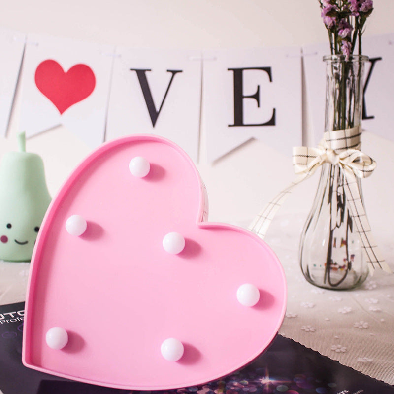 1pc LED Love Lamp Heart Shape Light Small Night Light Christmas Layout Creative Supplies Room Layout, Valentine's Day Christmas & Halloween Decorations