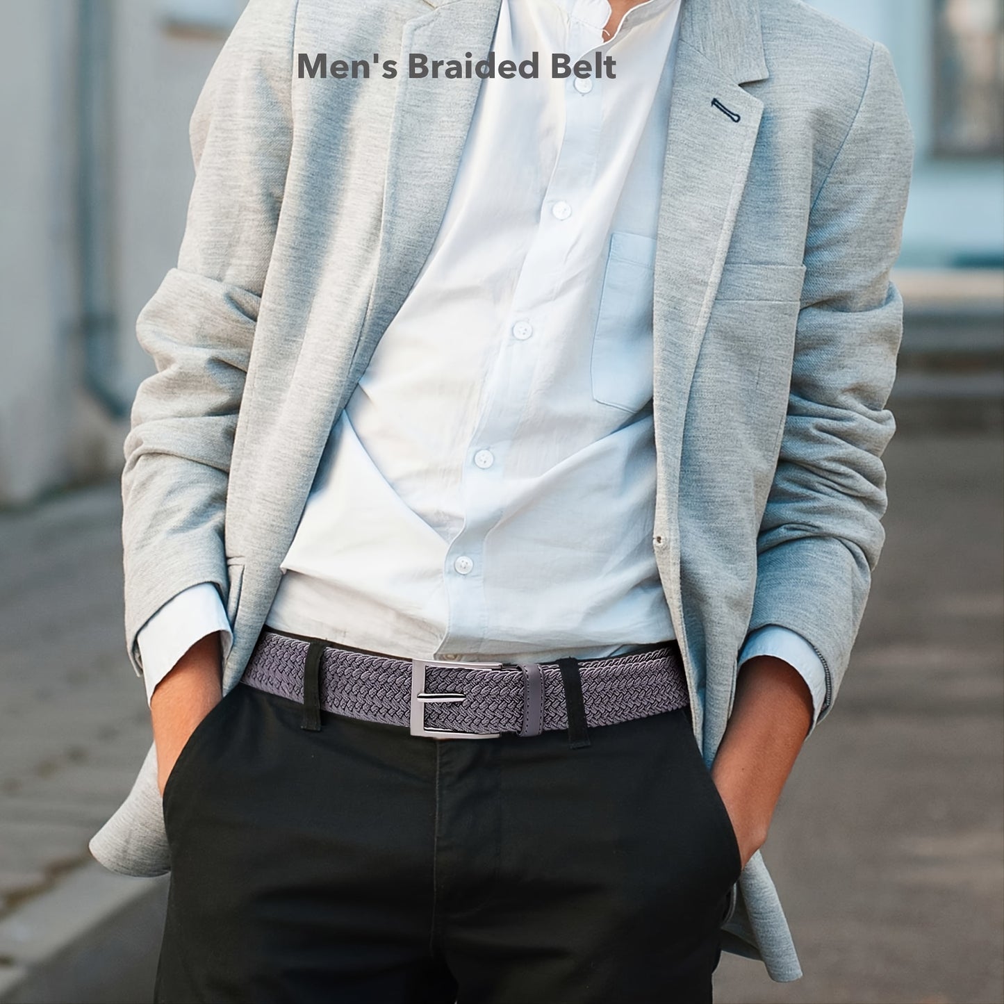 Braided Elastic Belt Woven Belts For Men, Casual Pants Jeans Belt For Outdoor Daily, Ideal choice for Gifts