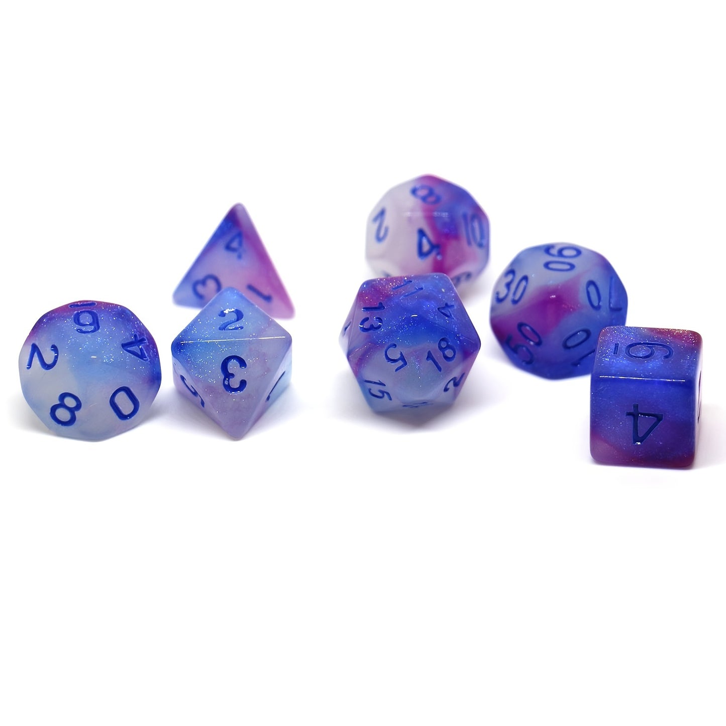 7pcs Limited Edition Luminous Polyhedral Dice Set - Fluorescent Role-Playing TRPG Dice with Storage Box - ABS Material, Perfect Gaming Gift for Tabletop Enthusiasts
