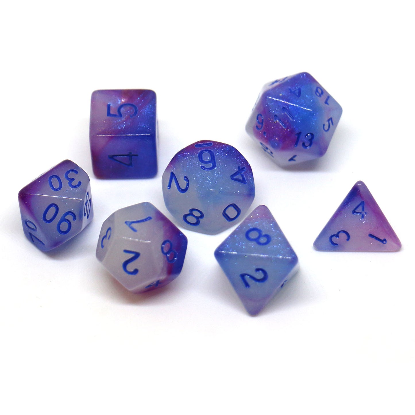 7pcs Limited Edition Luminous Polyhedral Dice Set - Fluorescent Role-Playing TRPG Dice with Storage Box - ABS Material, Perfect Gaming Gift for Tabletop Enthusiasts