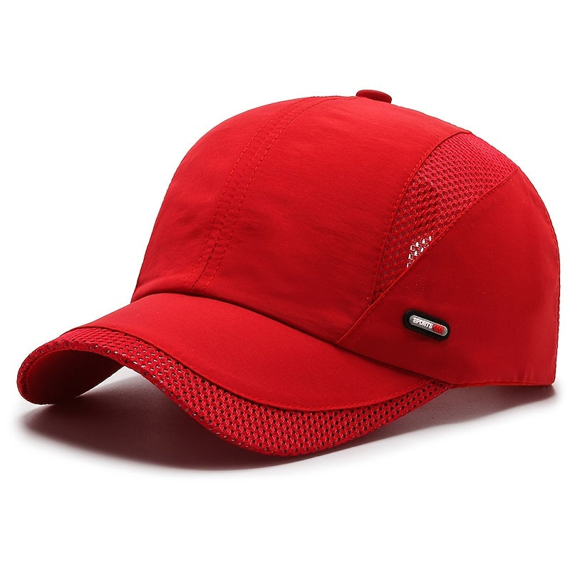 Hat Men'S Spring/Summer Mesh Baseball Cap Quick Dry Wash Large Eave Breathable Visor Outdoor Sports Cap