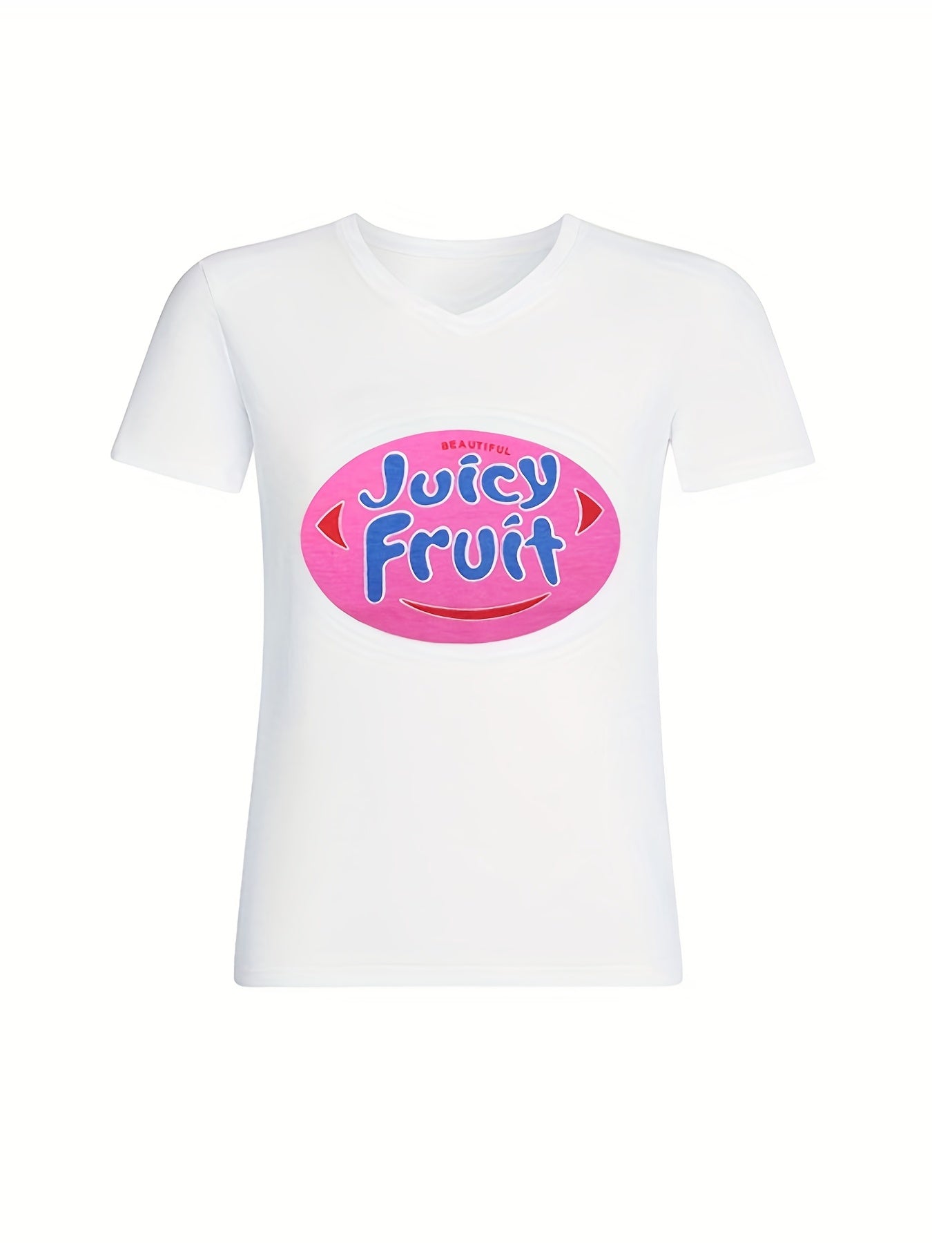 Letter Print Crew Neck T-Shirt, Casual Short Sleeve T-Shirt For Spring & Summer, Women's Clothing