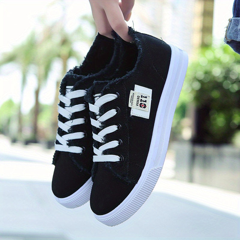 Women'S Casual Round Toe Solid Color Canvas Shoes, Small White, Flat Bottom, PVC Sole, Fabric Upper And Insole, Hand Wash, No Dry Clean, Spring, Autumn, All Season 2022
