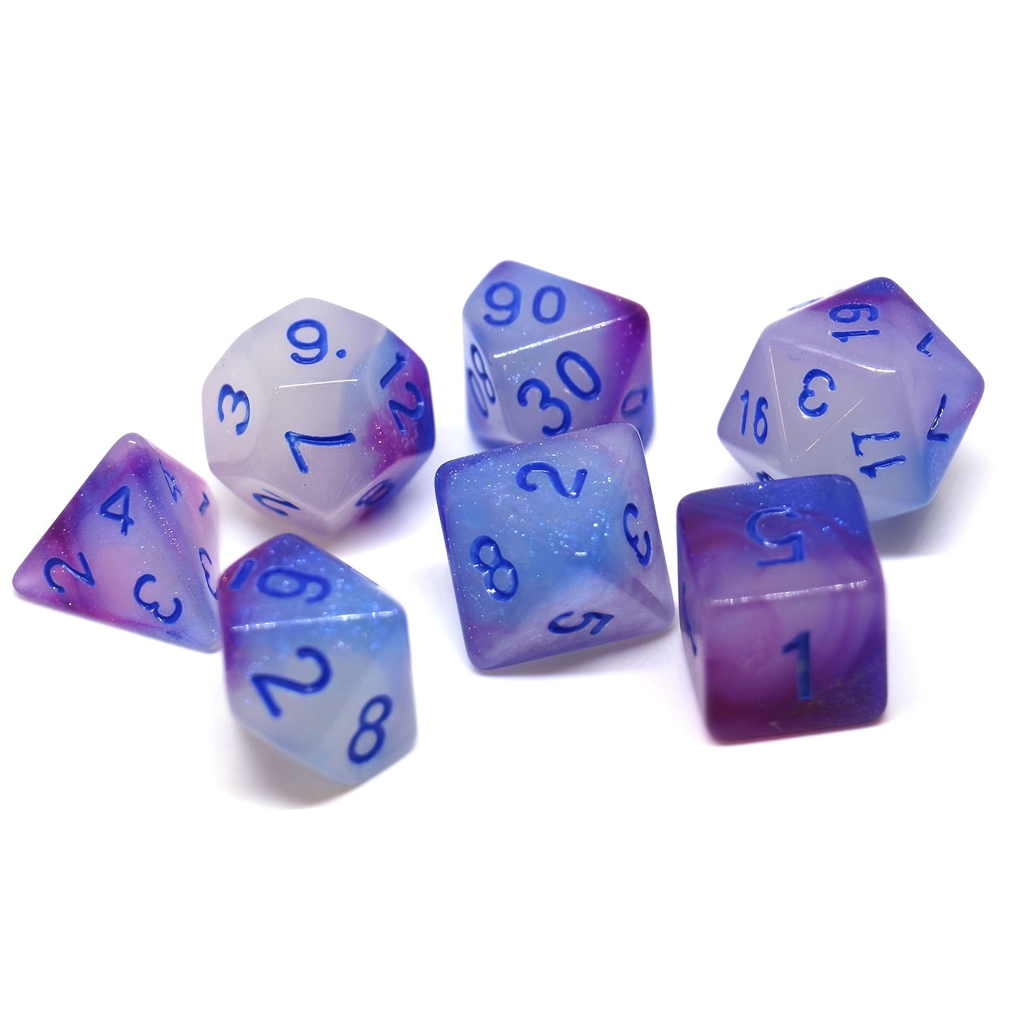 7pcs Limited Edition Luminous Polyhedral Dice Set - Fluorescent Role-Playing TRPG Dice with Storage Box - ABS Material, Perfect Gaming Gift for Tabletop Enthusiasts