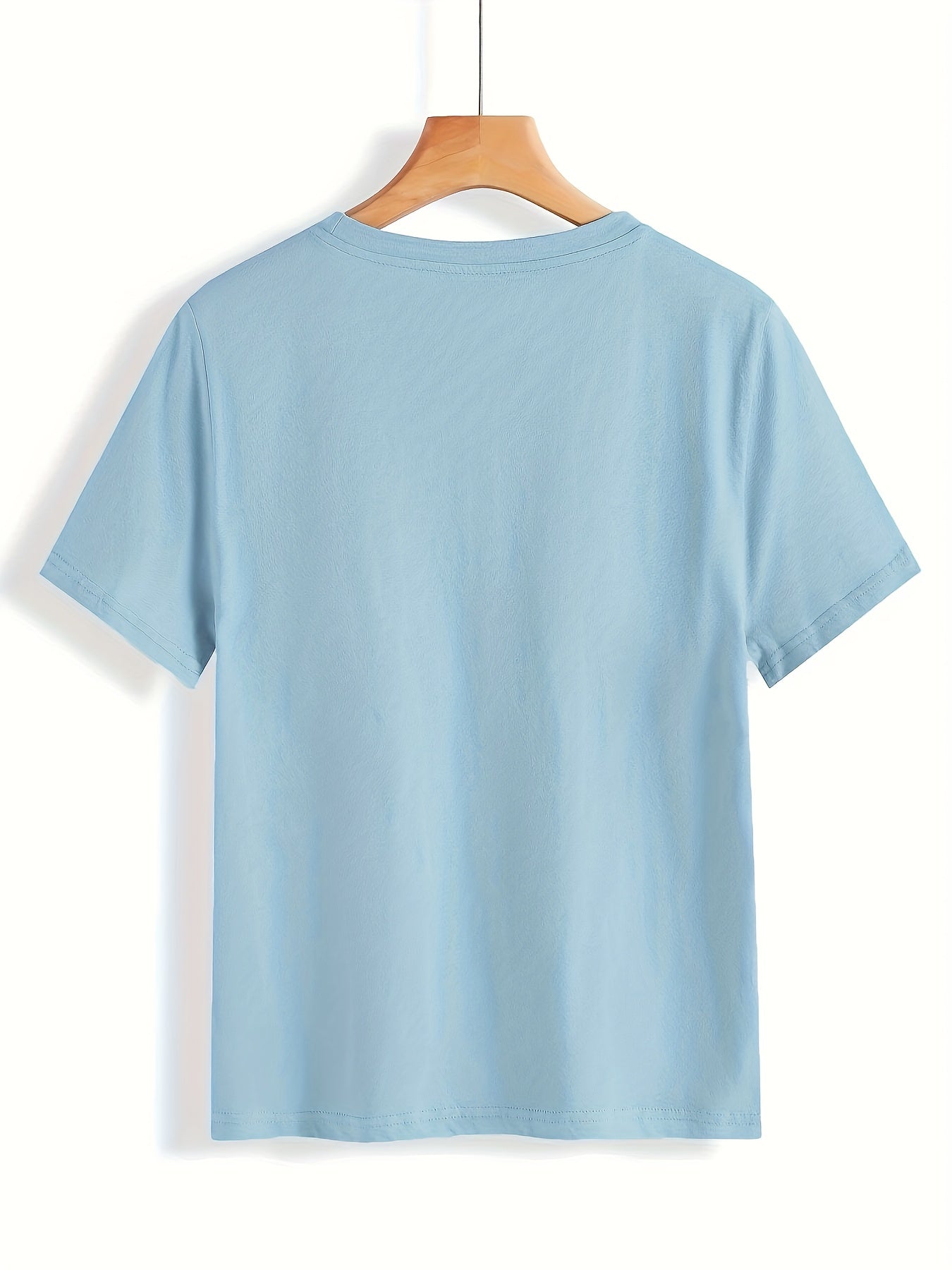 Halloween Drinking Print Summer T-shirt, Casual Short Sleeve Crew Neck Tee, Women's Clothing