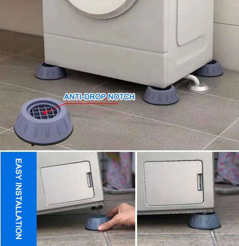 Universal anti-slip mat for washing machine base, shock absorption, table furniture, home appliances, silent balance, 4PCs