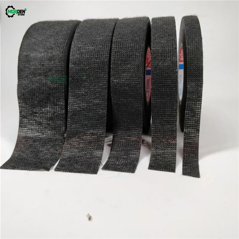 Length 15M Heat-resistant Adhesive Fabric Tape For Car Auto Cable Harness Wiring Loom Protection Width 9/15/19/25/32MM Dropship