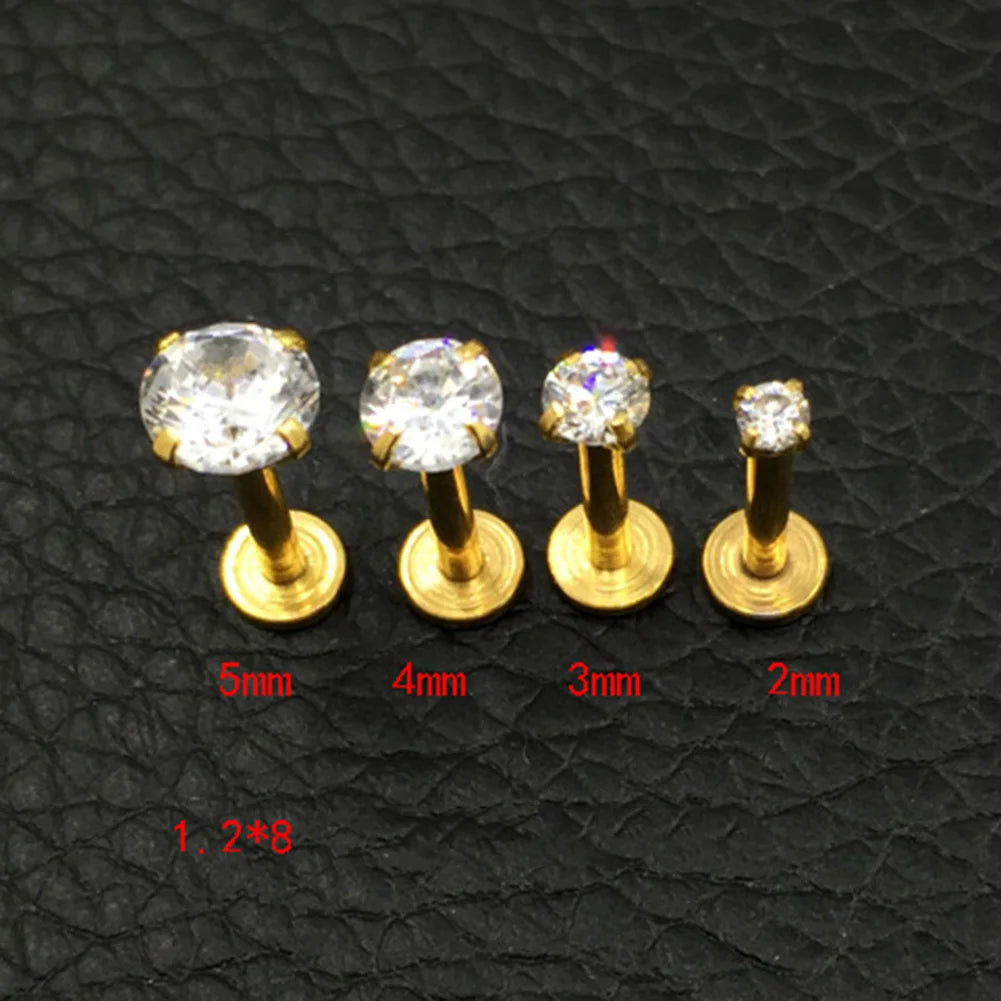1Pc 2-5mm Labret Tragus Cartilage Earring Punk Cz Gem Round Tragus Lip Ring Monroe Ear Cartilage Earring Piercing