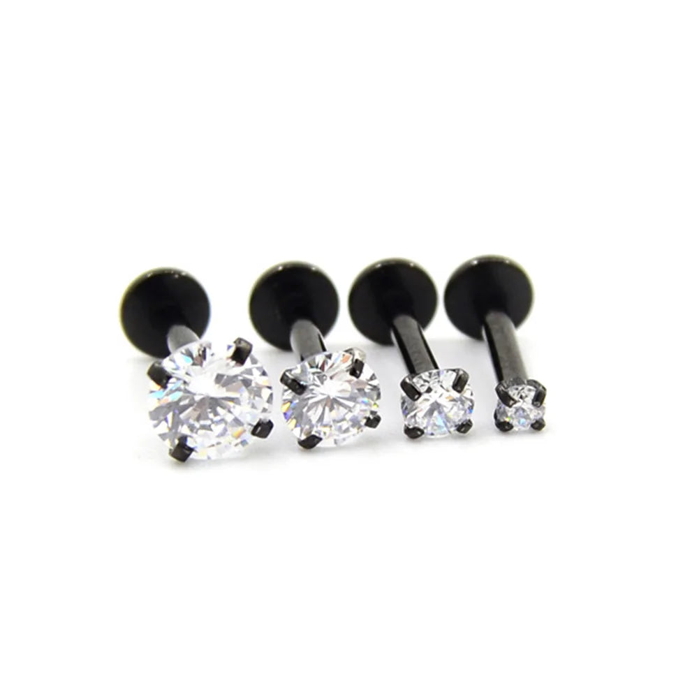 1Pc 2-5mm Labret Tragus Cartilage Earring Punk Cz Gem Round Tragus Lip Ring Monroe Ear Cartilage Earring Piercing