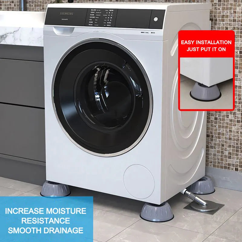 Universal anti-slip mat for washing machine base, shock absorption, table furniture, home appliances, silent balance, 4PCs