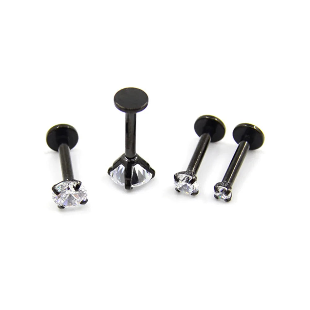 1Pc 2-5mm Labret Tragus Cartilage Earring Punk Cz Gem Round Tragus Lip Ring Monroe Ear Cartilage Earring Piercing
