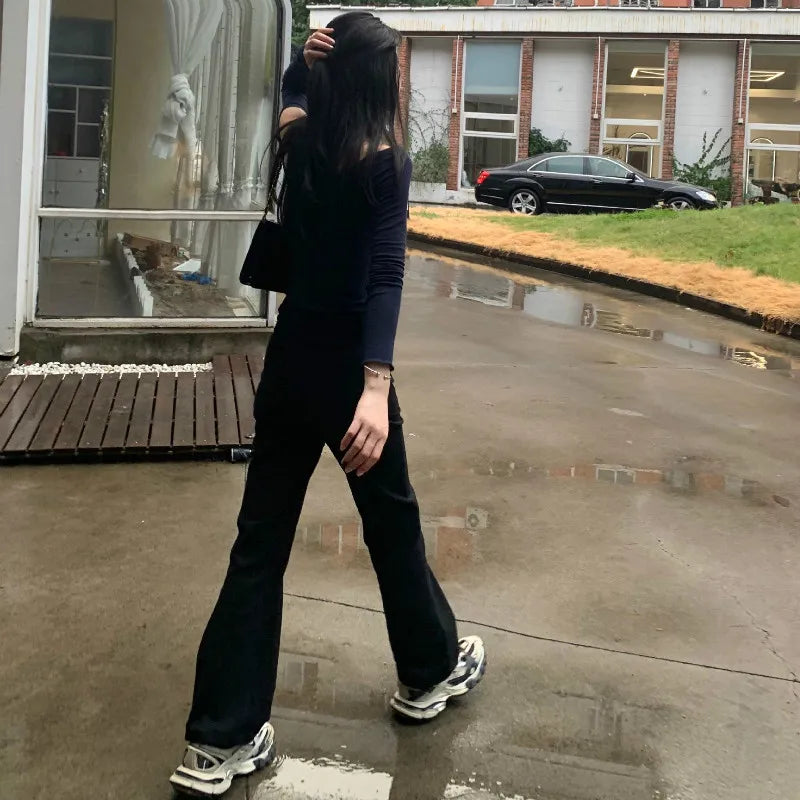 Retro Jeans Women Artistic Vintage Denim All-match Slim BF Girls Pure Trousers Flare Brown 3XL Ulzzang Aesthetic Mom Popular New