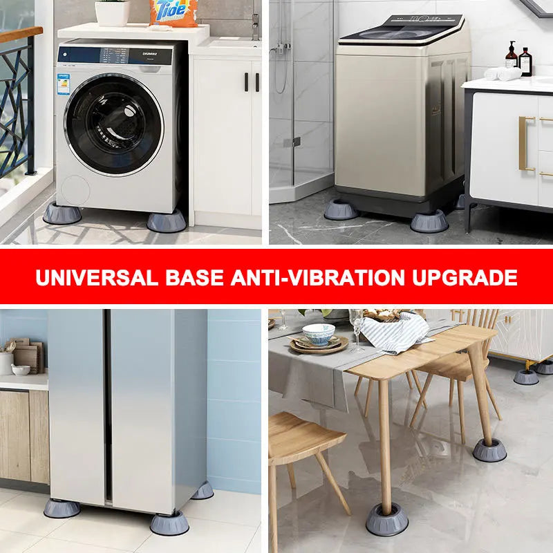 Universal anti-slip mat for washing machine base, shock absorption, table furniture, home appliances, silent balance, 4PCs