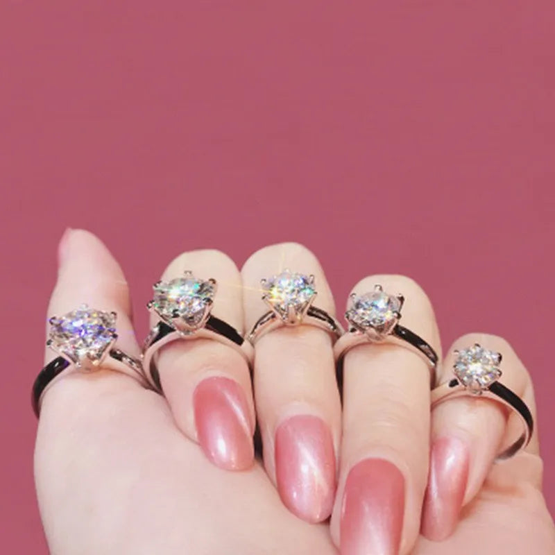 CC Rings For Women Classic Jewelry 6 Claws Cubic Zirconia Bridal Wedding Engagement Accessories Bijoux Drop Shipping CC1611