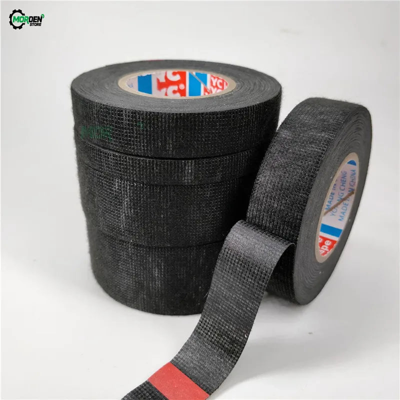 Length 15M Heat-resistant Adhesive Fabric Tape For Car Auto Cable Harness Wiring Loom Protection Width 9/15/19/25/32MM Dropship