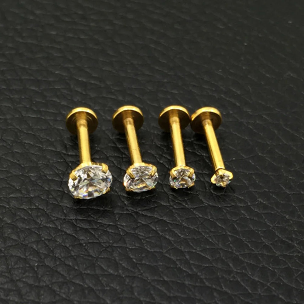 1Pc 2-5mm Labret Tragus Cartilage Earring Punk Cz Gem Round Tragus Lip Ring Monroe Ear Cartilage Earring Piercing