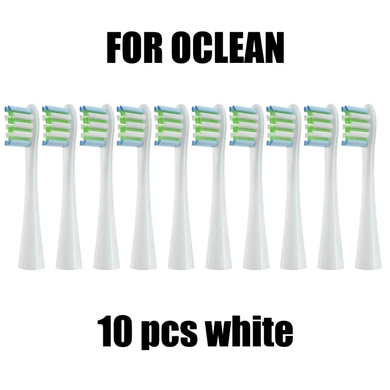 10PCS Replacement Brush Heads for Oclean X PRO/Z1/F1/One/Air 2/SE Soft DuPont Nozzles Vacuum Sealed Packaged
