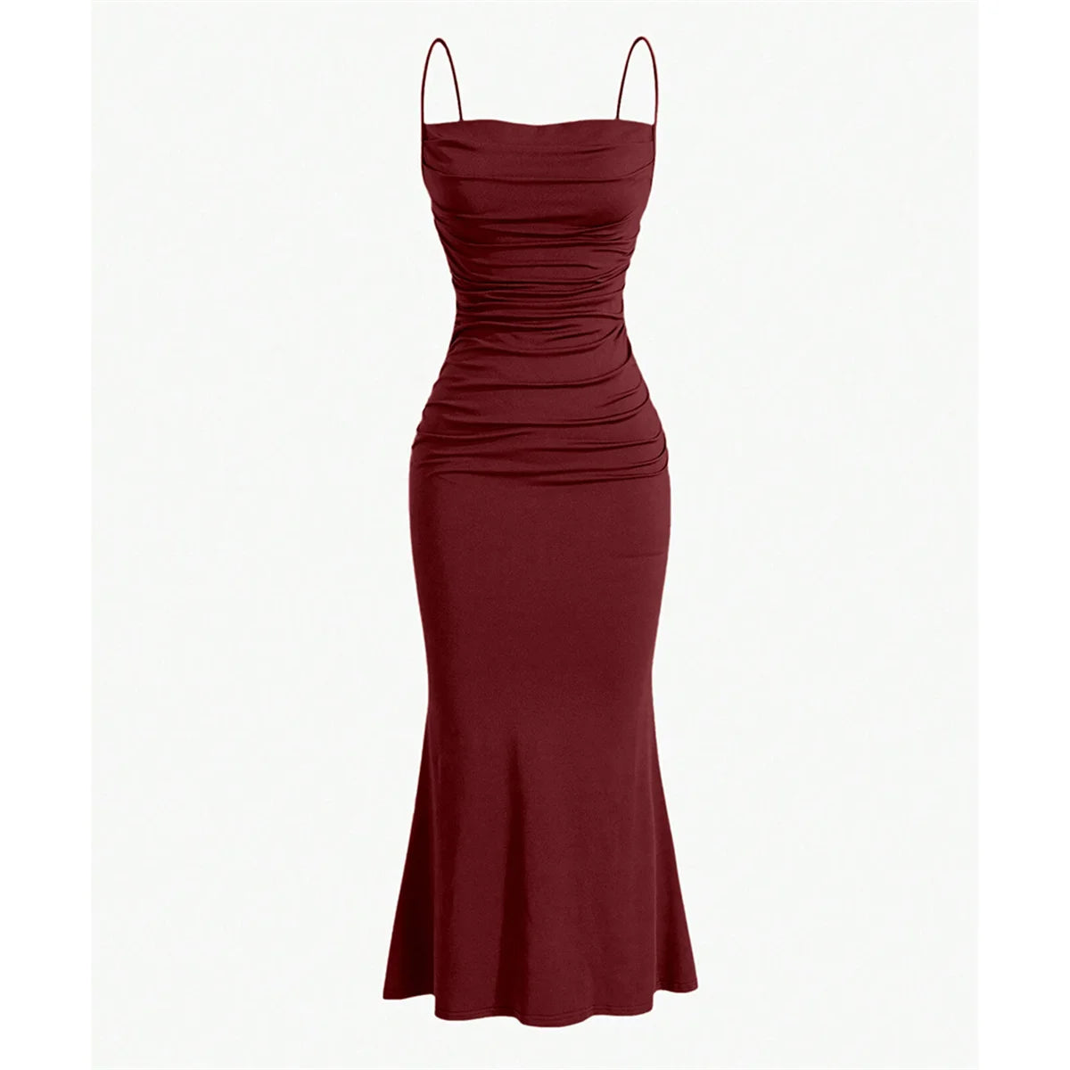 Women's Bodycon Party Dresses Maxi Spaghetti Strap Elegant Slim Sleeveless Evening Wedding Multi-Color Summer Milkmaid Dresses