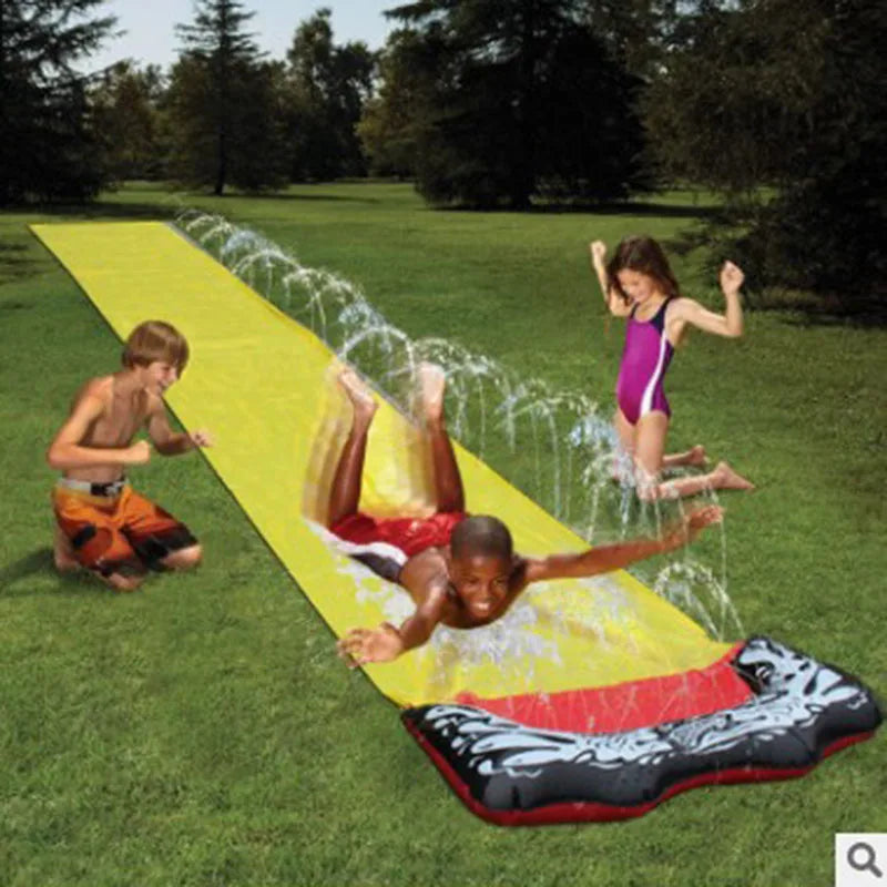 Inflatable Lawn Water Slide Summer Slip Waterslide Water Splash Play Toys with Build in Sprinkler Backyard Outdoor Fun for Kids